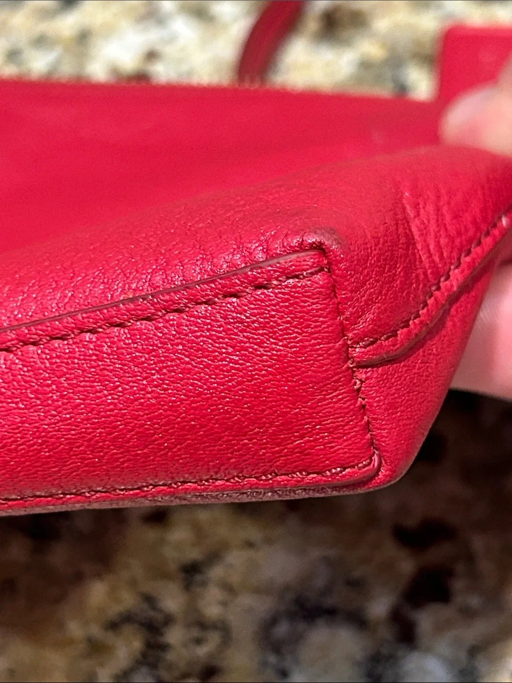 Coach Large Wristlet 25 Refined Pebble Leather- Red